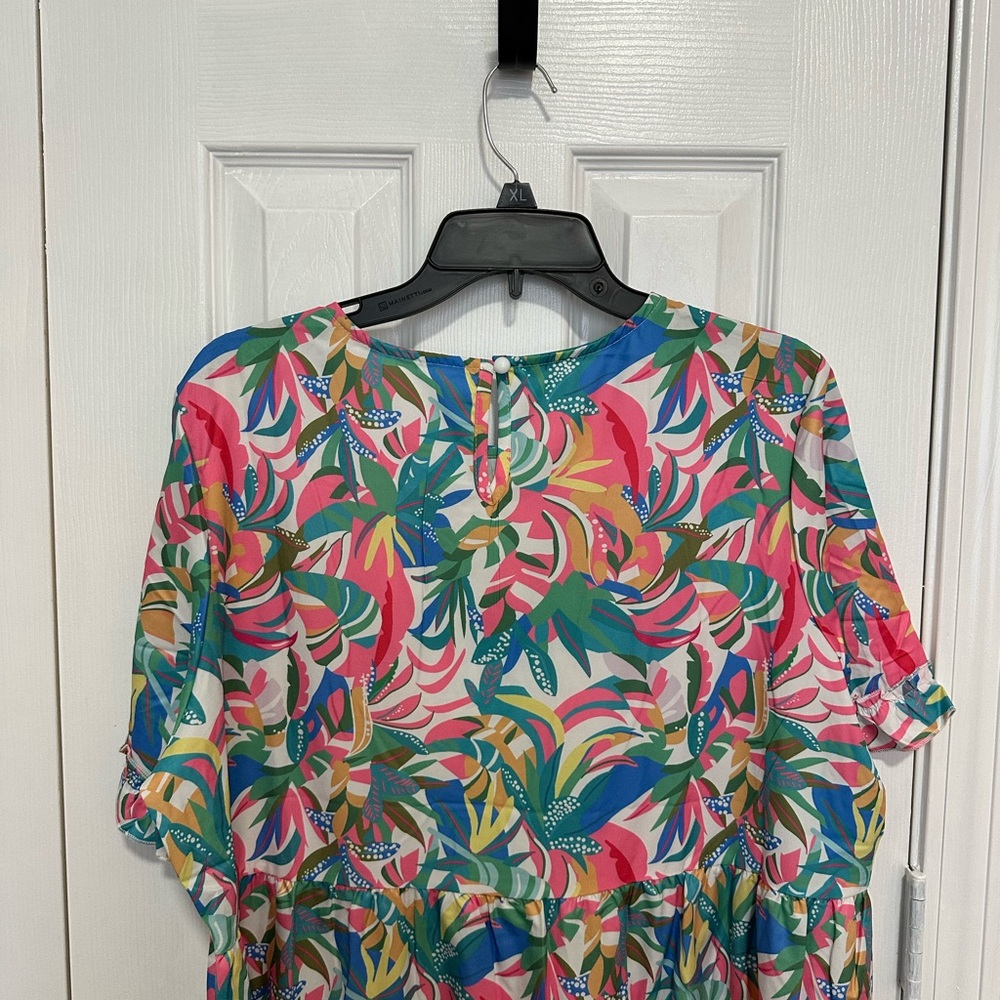 Colorful Tropical Print Dress - Picture 4 of 5
